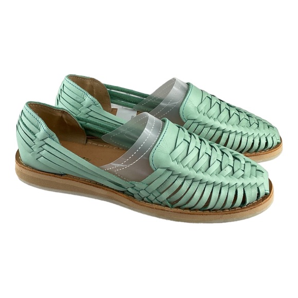 Shoes Artisan Leather Huarache Handmade Women's Shoe Embroidery Size 9.5 - Picture 1 of 13